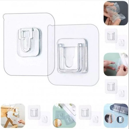Double-sided Self Adhesive Wall Hooks 1 set= 5 Pair (Buy 2 set Get 1 set Free)