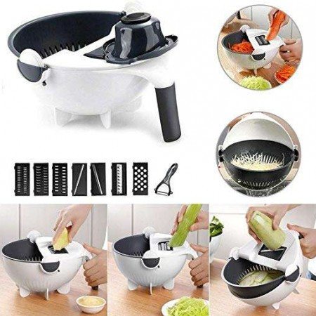 9 in 1 Magic Vegetable Cutter  [সবজি কাটা ধোয়া এক মেশিনে]