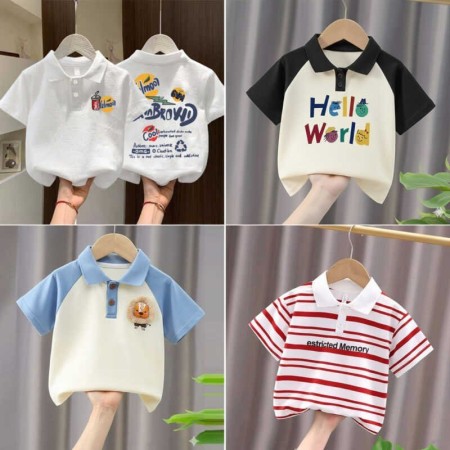 ৪ পিছ Stylish cotton Polo t-shirt combo for boys=HZ-646