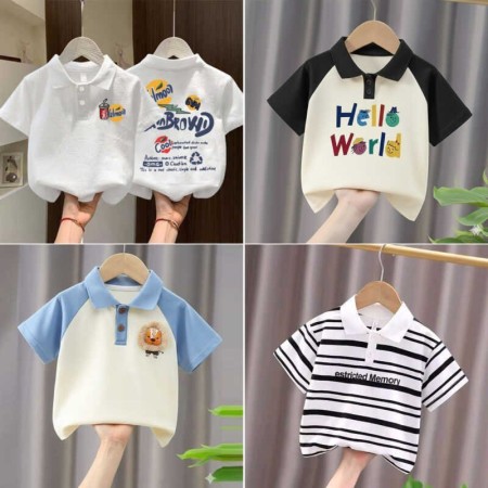 ৪ পিছ Stylish cotton Polo t-shirt combo for boys=HZ-647