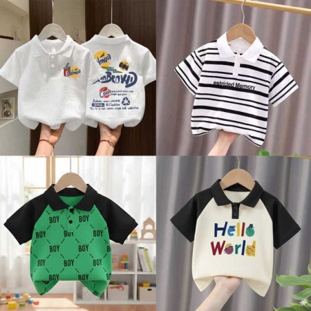 Stylish cotton Polo t-shirt combo for boys=HZ-620