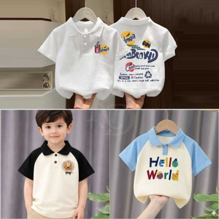৩ পিছ Stylish cotton Polo t-shirt combo for boys=HZ-574