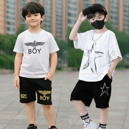 ২ পিছ cotton t-shirt and pant combo for boys=HZ-563