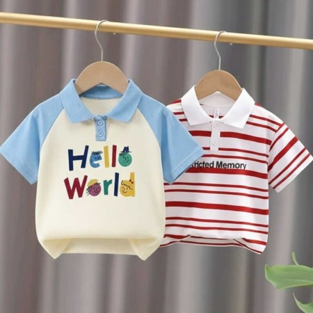 ২ পিছ Stylish cotton Polo t-shirt combo for boys=HZ-555